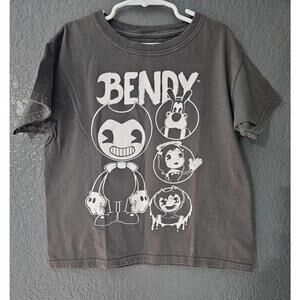 Boys Bendy Shirt Short Sleeve Gray Size X Small Horror Video Game Crew Neck